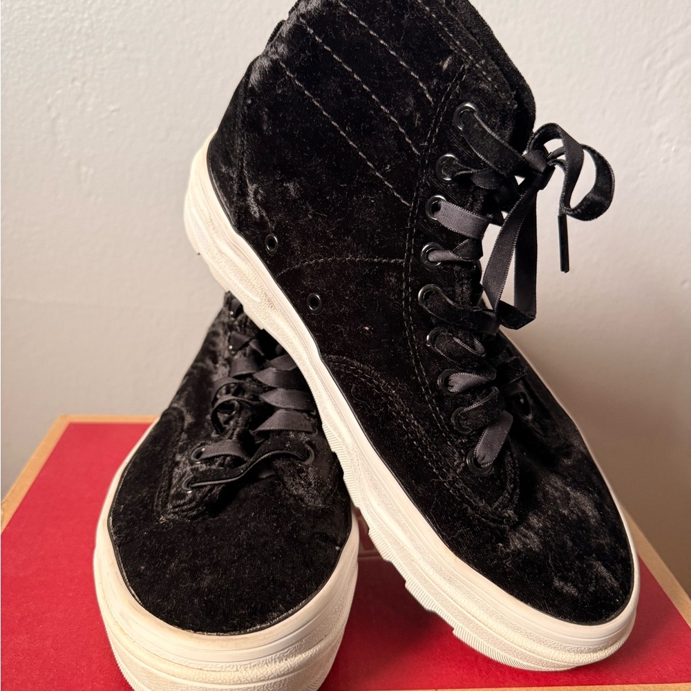 Vans Black High-Tops with White Accents